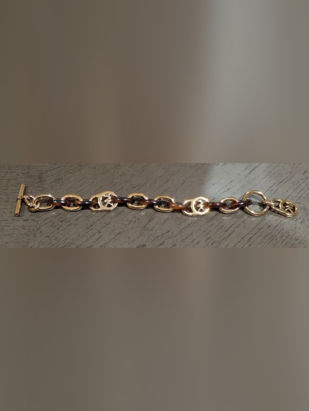 Michael Kors Gold and Tortoiseshell Chain Link Bracelet - Women Accessories